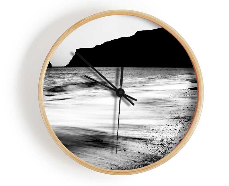 The Calming Ocean Flow B n W Clock - Wallart-Direct UK