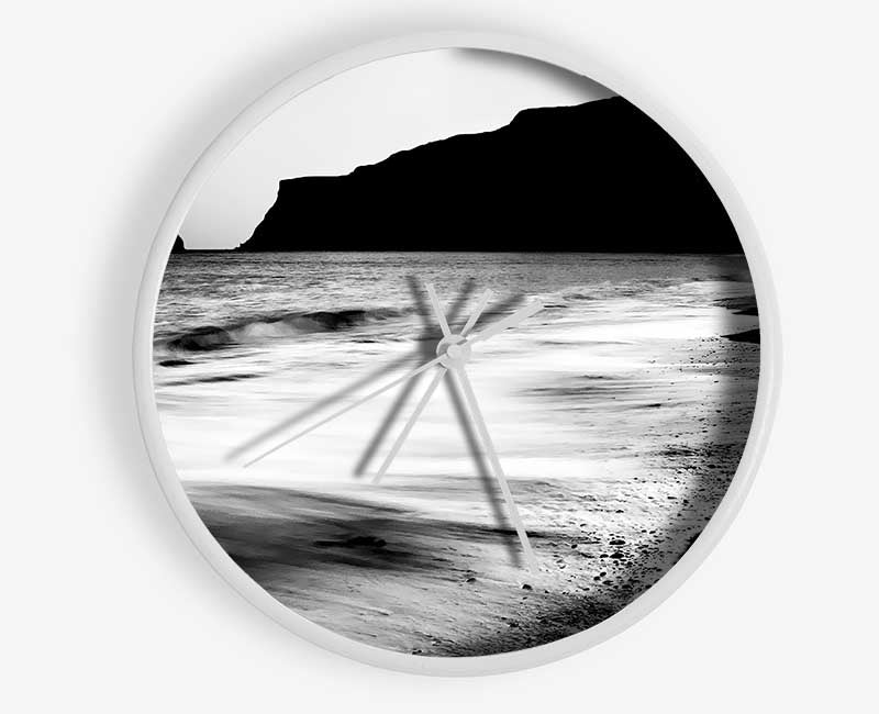 The Calming Ocean Flow B n W Clock - Wallart-Direct UK