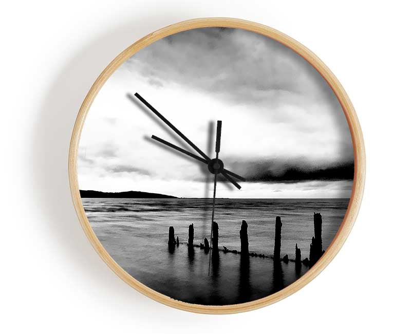 The Path To The Ocean B n W Clock - Wallart-Direct UK