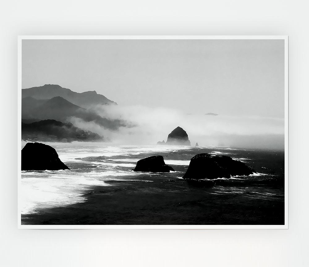 The Oceans Swell B N W Print Poster Wall Art