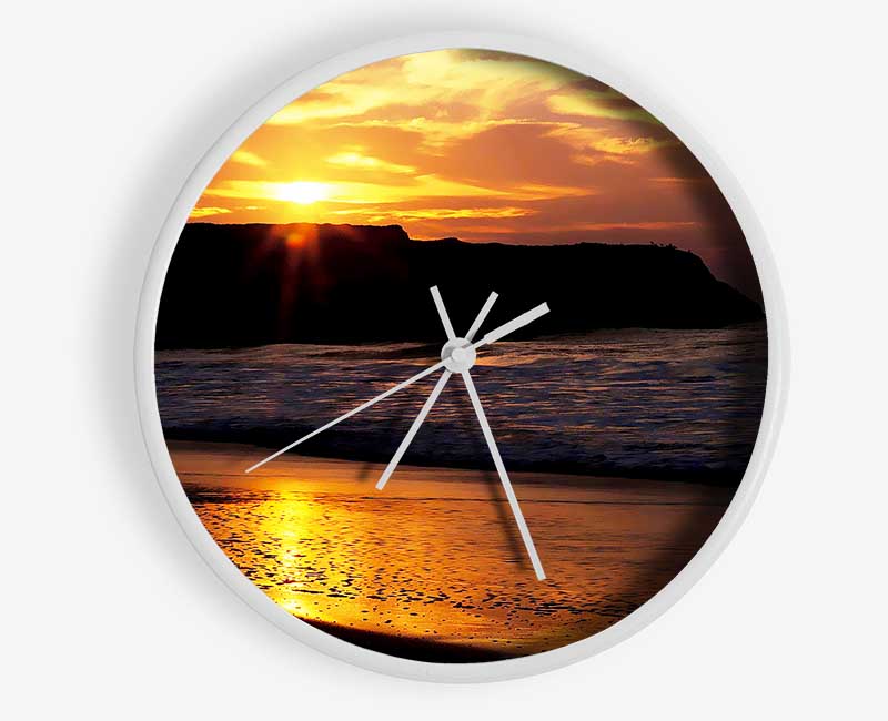 Sun Down Over Ocean Clock - Wallart-Direct UK