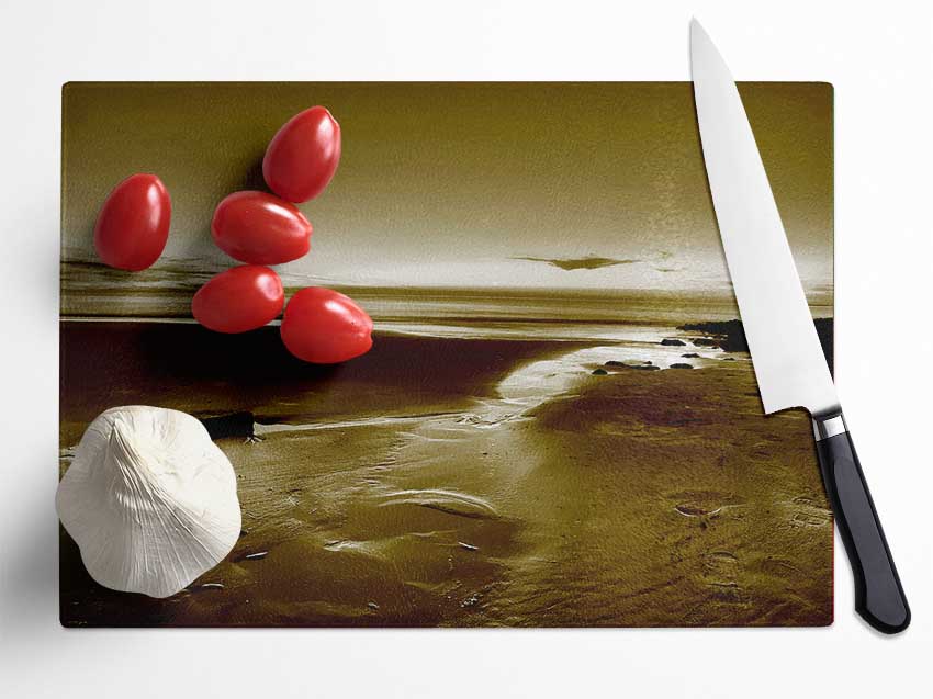 Calming Olive Ocean Glass Chopping Board