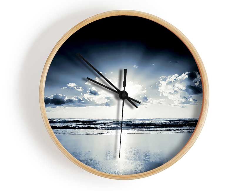 Blue Ocean Sunrise Clock - Wallart-Direct UK