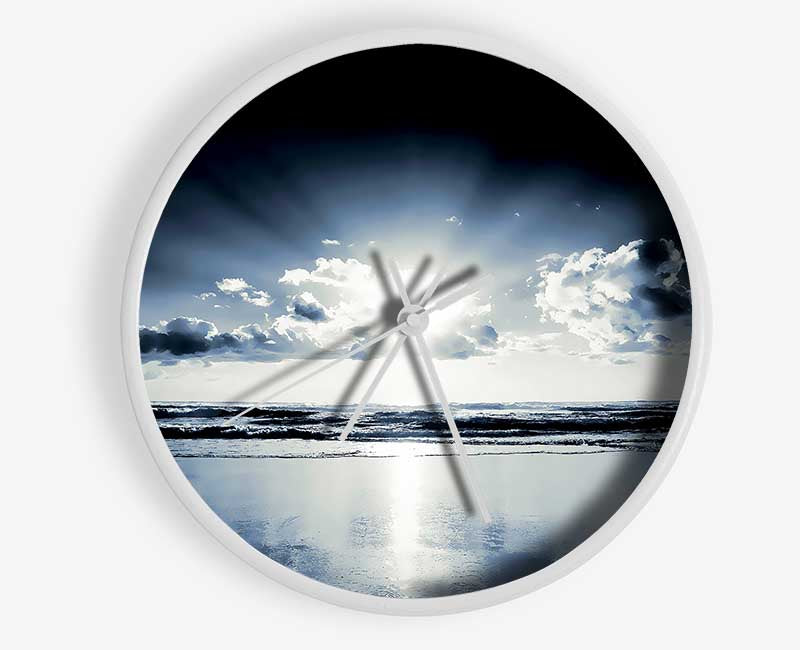 Blue Ocean Sunrise Clock - Wallart-Direct UK