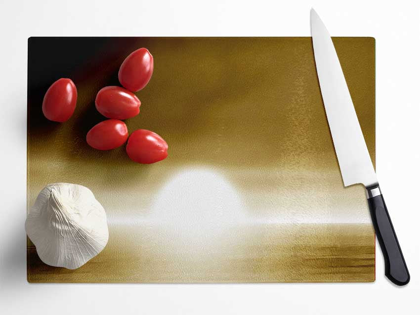 Abstact Sun Beige Glass Chopping Board