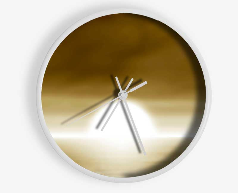 Abstact Sun Beige Clock - Wallart-Direct UK