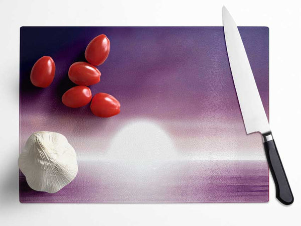 Abstact Sun Lilac Glass Chopping Board