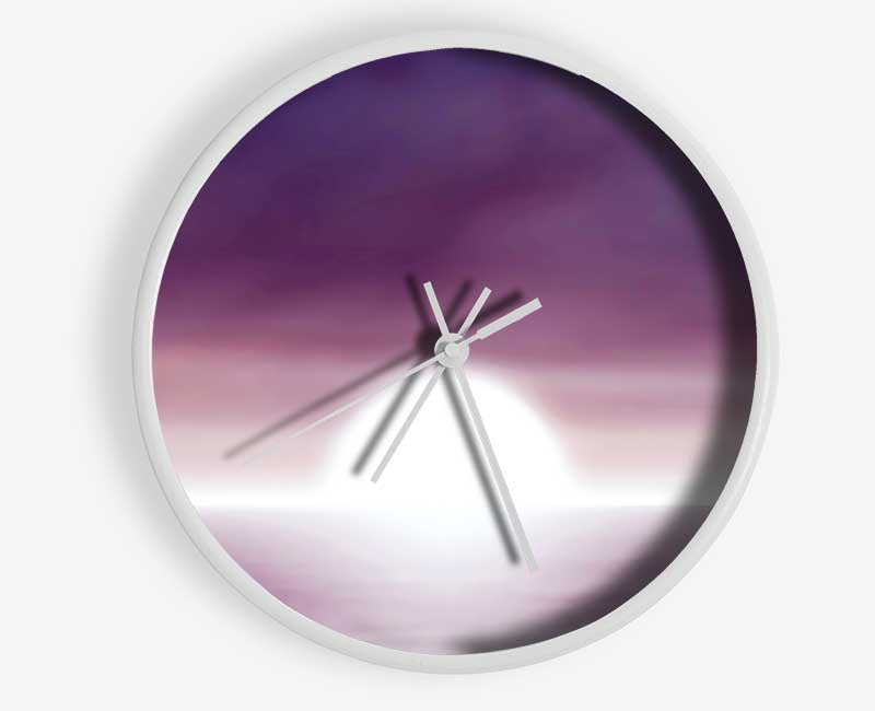 Abstact Sun Lilac Clock - Wallart-Direct UK