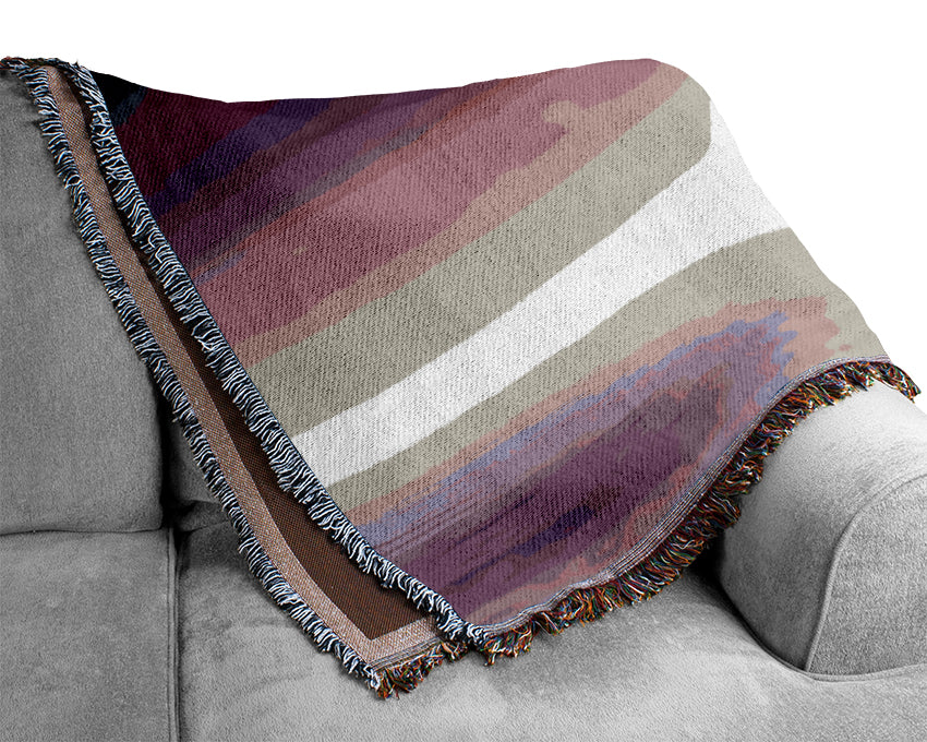 Abstact Sun Lilac Woven Blanket