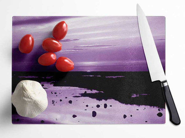 Purple Ocean Surprise Glass Chopping Board