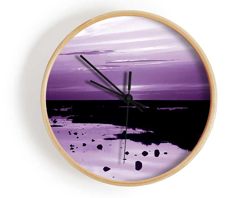 Purple Ocean Surprise Clock - Wallart-Direct UK