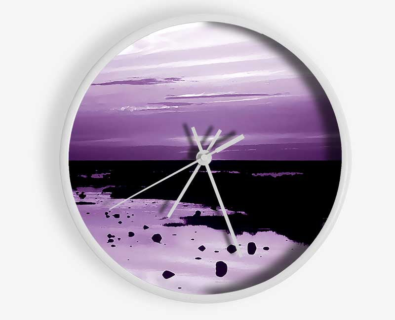 Purple Ocean Surprise Clock - Wallart-Direct UK