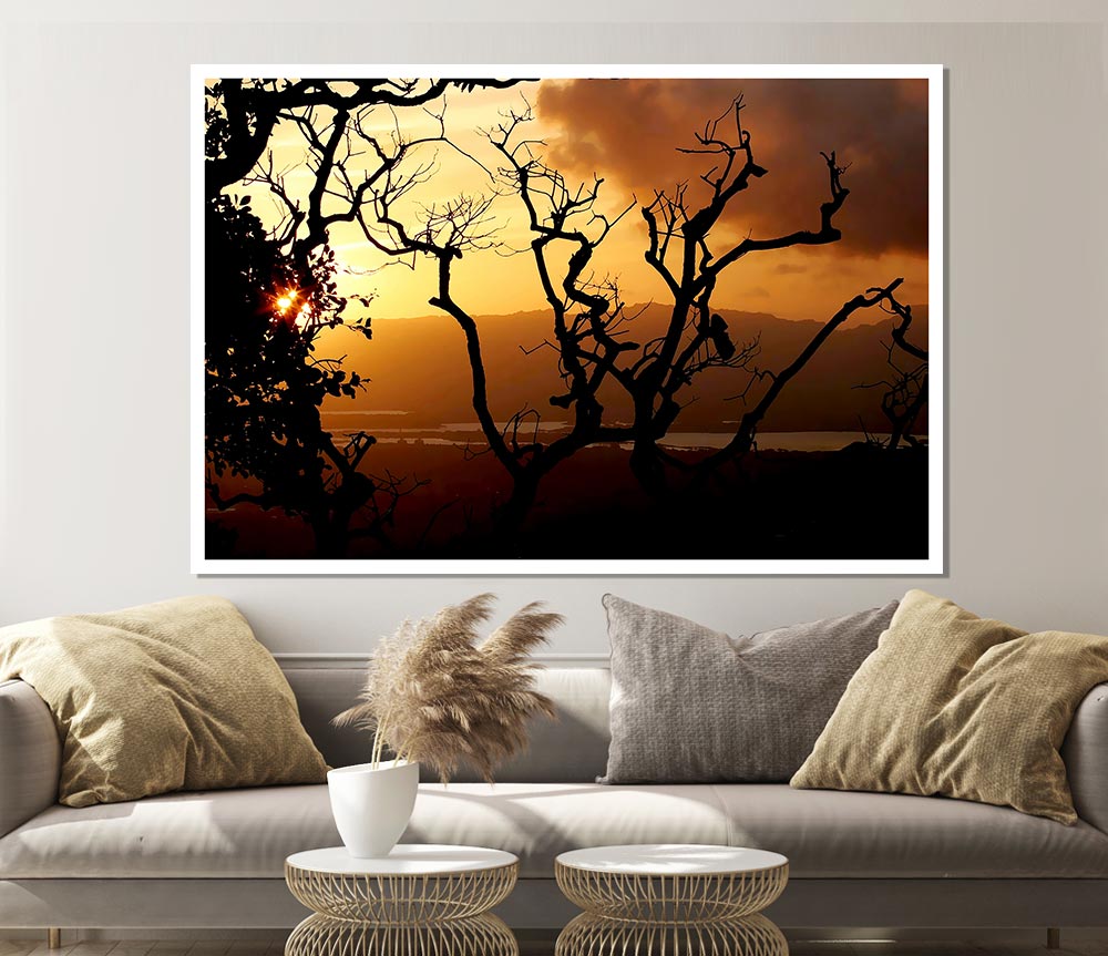 Caramel Tree Morning Print Poster Wall Art