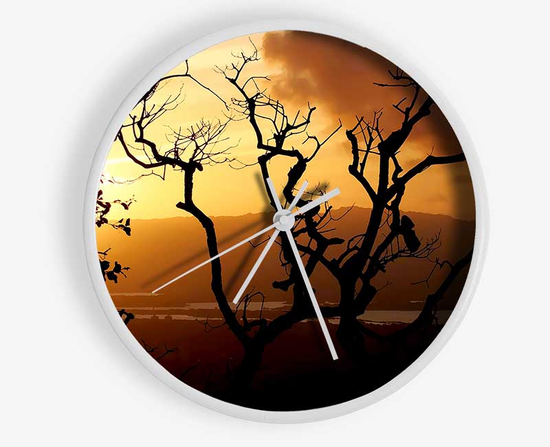 Caramel Tree Morning Clock - Wallart-Direct UK