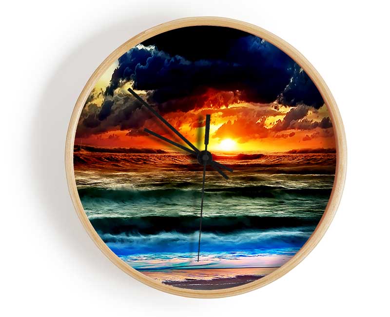 Ocean Just Before The Storm Clock - Wallart-Direct UK