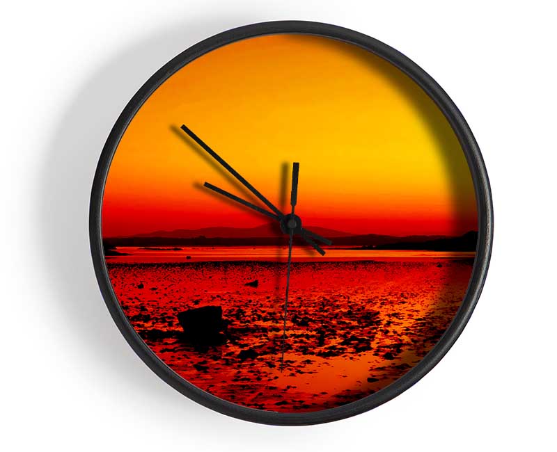 Orange Red Ocean Surprise Clock - Wallart-Direct UK