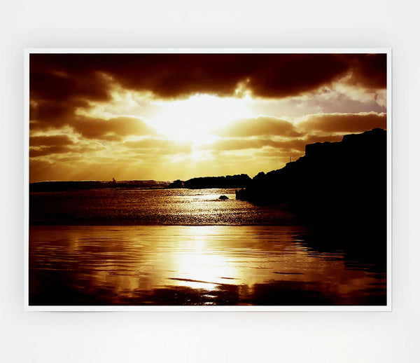 Chocolate Sunset Reflections Print Poster Wall Art