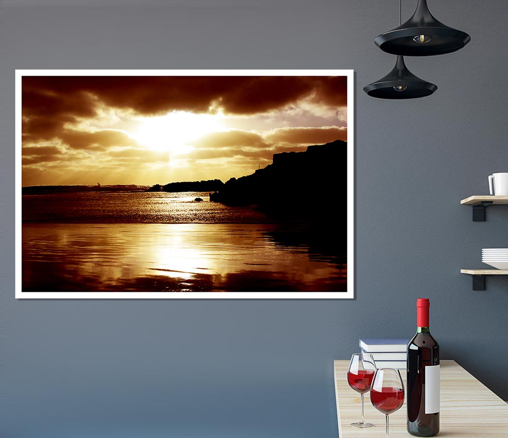 Chocolate Sunset Reflections Print Poster Wall Art