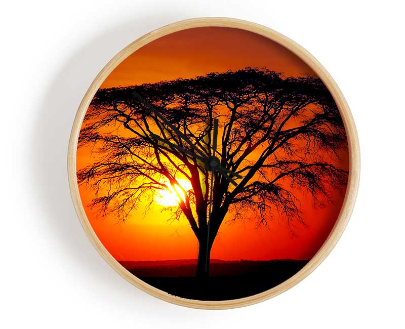 Sunset Through The Trees Clock - Wallart-Direct UK