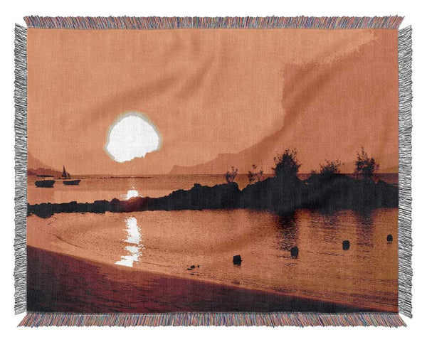 Yellow Ocean Sun Trail Woven Blanket