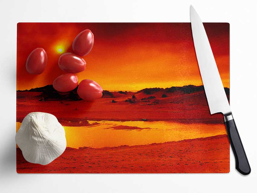 Stunning Ocean Sand Dunes Glass Chopping Board