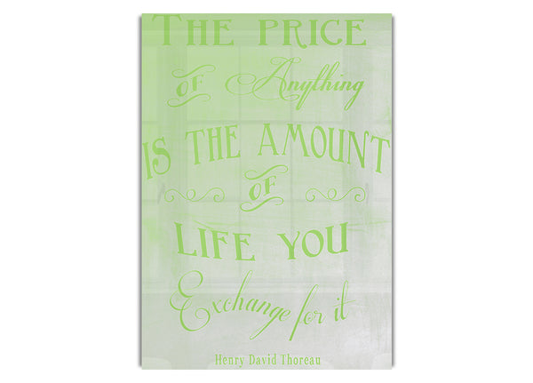 Henry David Thoreau The Price Of Anything Lime Green