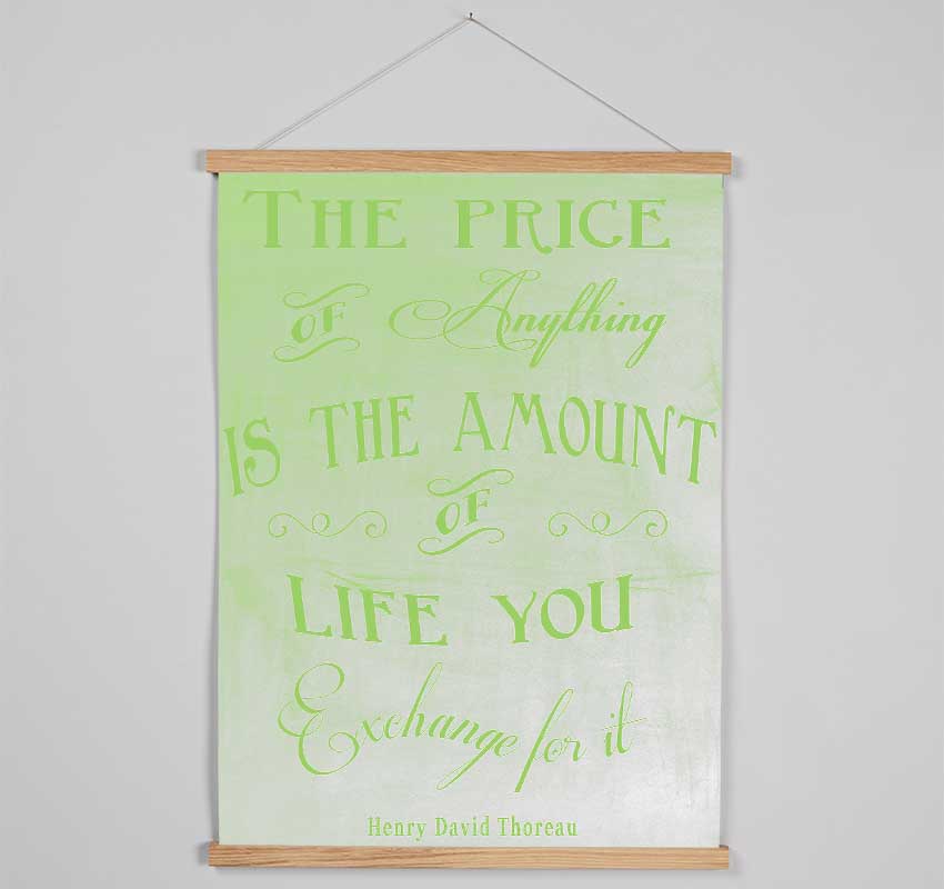 Famous Quote Henry David Thoreau The Price Of Anything Lime Green Hanging Poster - Wallart-Direct UK