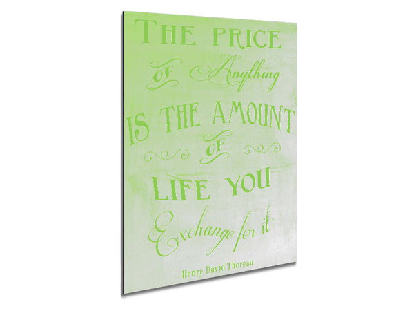 Famous Quote Henry David Thoreau The Price Of Anything Lime Green