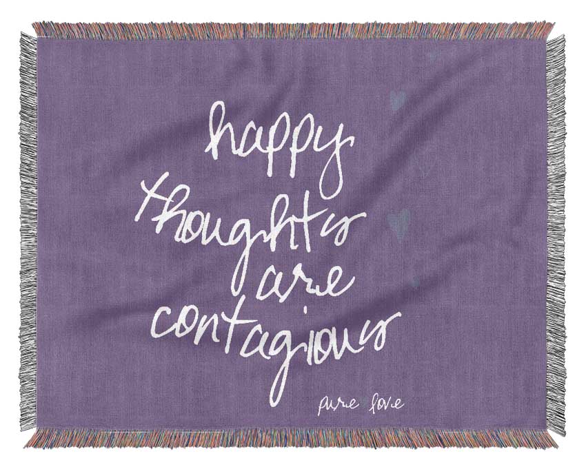 Happy Thoughts Are Contagious Lilac Woven Blanket