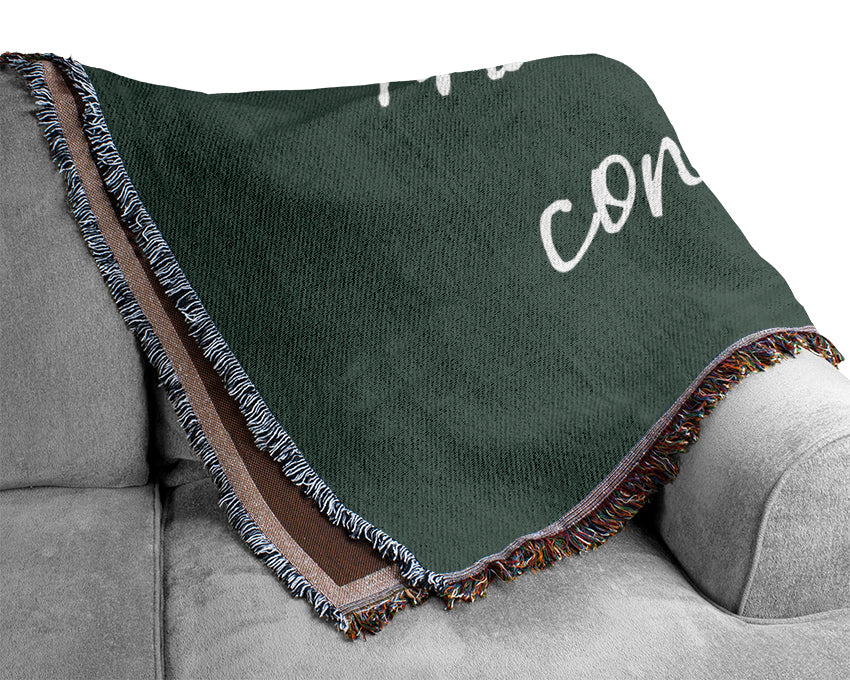 Happy Thoughts Are Contagious Grey Woven Blanket