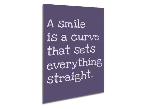 Motivational Quote Smile Is A Curve Lilac