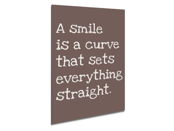 Motivational Quote Smile Is A Curve Beige