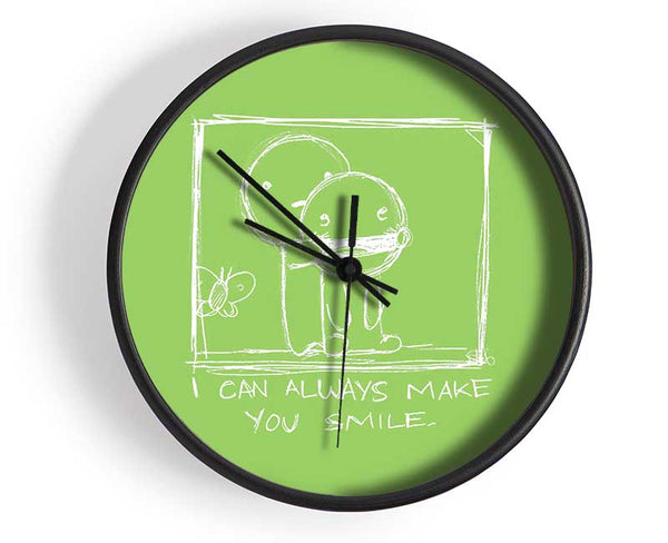 Love Quote I Can Always Make You Smile Lime Green Clock - Wallart-Direct UK