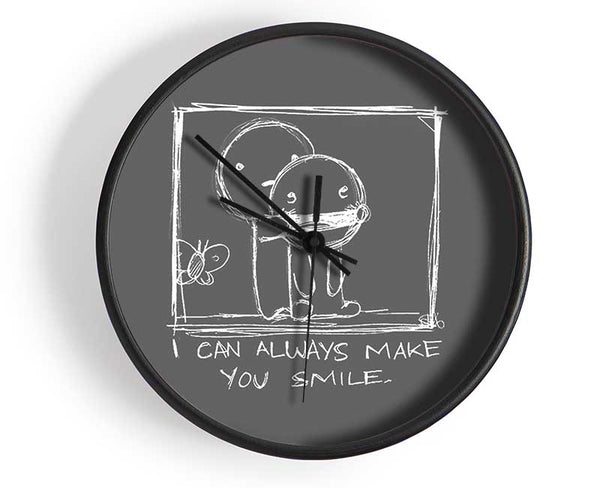 Love Quote I Can Always Make You Smile Grey Clock - Wallart-Direct UK