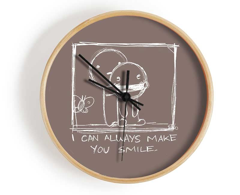 I Can Always Make You Smile Beige Clock - Wallart-Direct UK