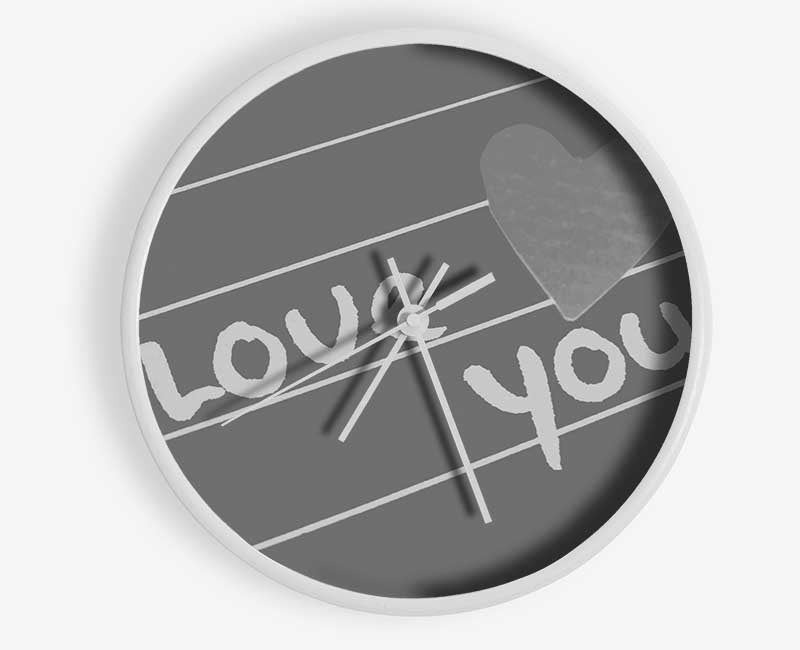 Love Quote I Love You Heart Grey Clock - Wallart-Direct UK