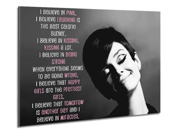 Movie Quote Audrey Hepburn I Believe In Pink Landscape