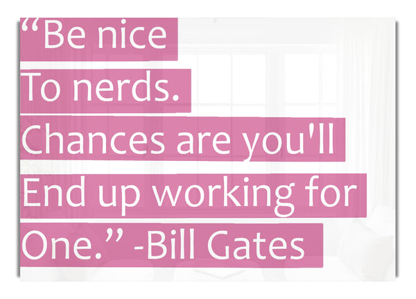 Bill Gates Be Nice To Nerds Pink