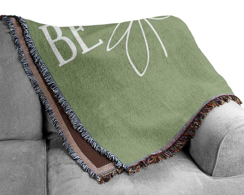 Be Your Own Kind Lime Green Woven Blanket