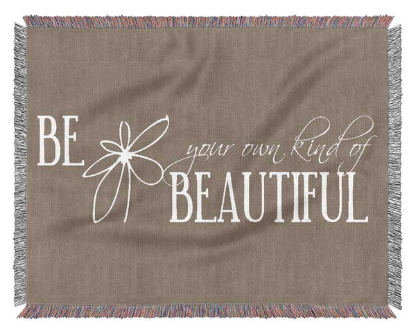 Be Your Own Kind Beige Woven Blanket