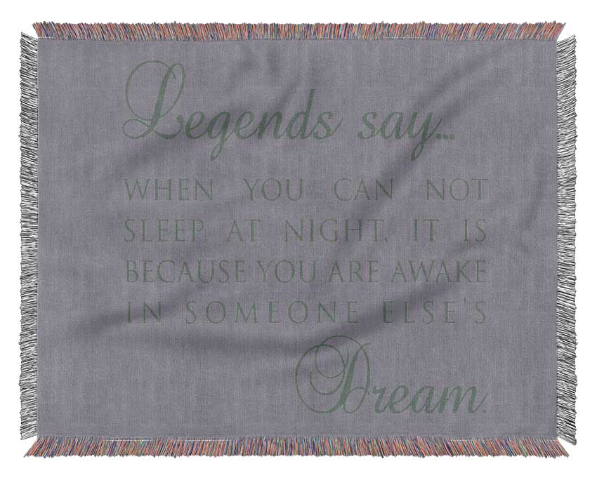 Legends Say Dream Grey Woven Blanket