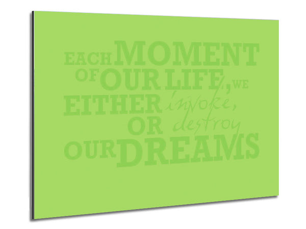 Motivational Quote Each Moment Of Our Life Lime Green