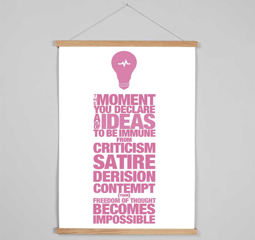 Motivational Quote Freedom Of Thought Pink Hanging Poster - Wallart-Direct UK