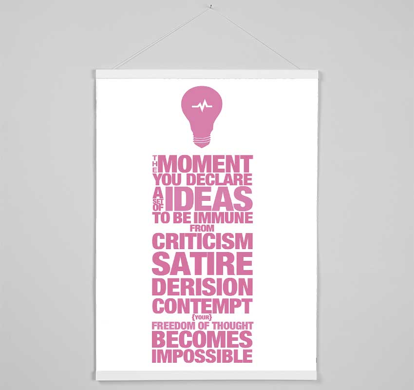 Motivational Quote Freedom Of Thought Pink Hanging Poster - Wallart-Direct UK