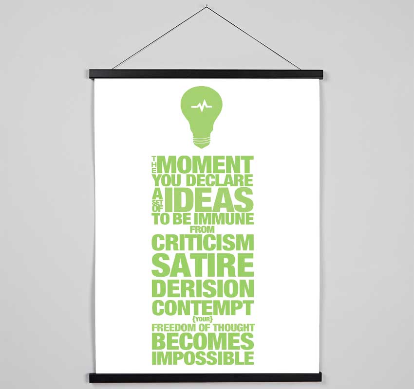 Motivational Quote Freedom Of Thought Lime Green Hanging Poster - Wallart-Direct UK