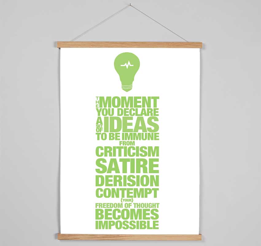 Motivational Quote Freedom Of Thought Lime Green Hanging Poster - Wallart-Direct UK