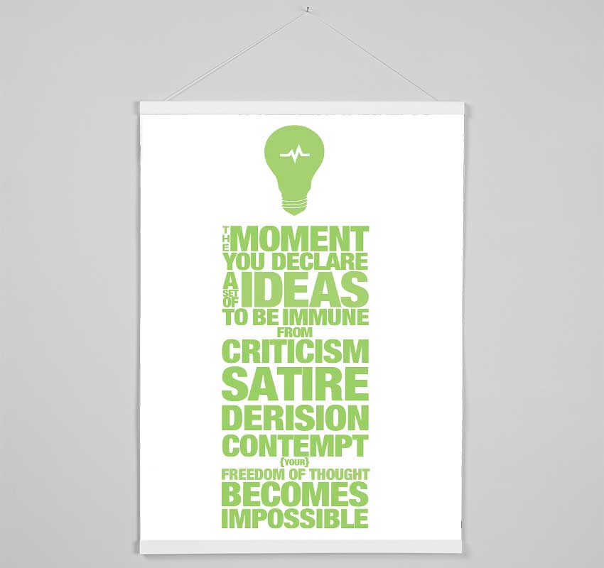 Motivational Quote Freedom Of Thought Lime Green Hanging Poster - Wallart-Direct UK