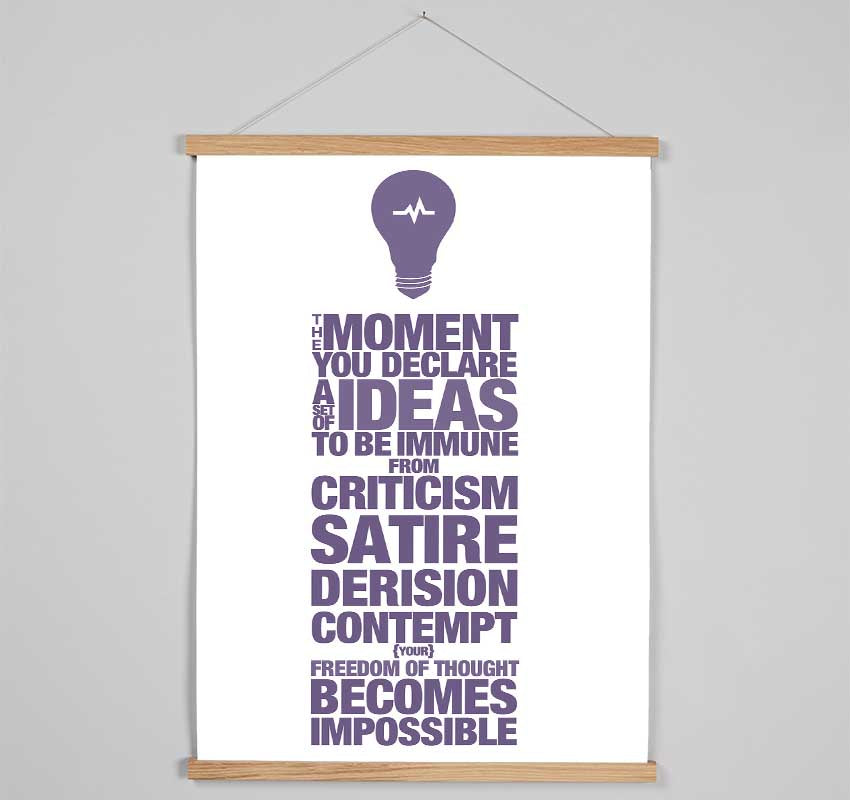 Motivational Quote Freedom Of Thought Lilac Hanging Poster - Wallart-Direct UK