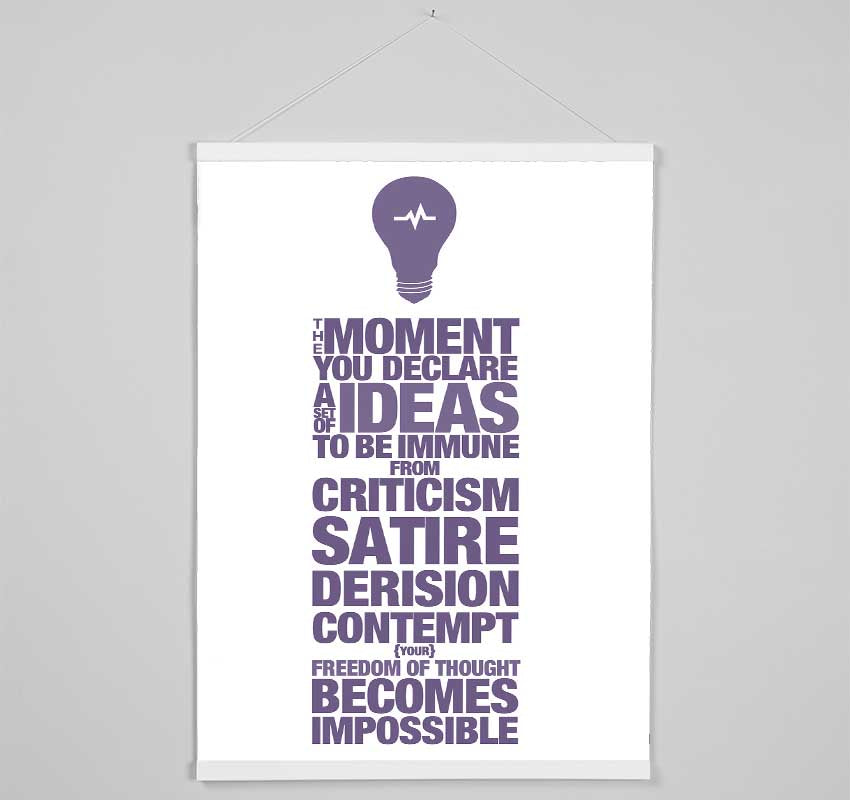 Motivational Quote Freedom Of Thought Lilac Hanging Poster - Wallart-Direct UK