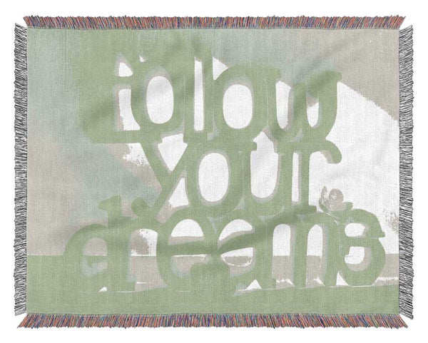 Follow Your Dreams Lime Green Woven Blanket